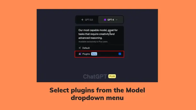 Select Plugins from the Model dropdown menu