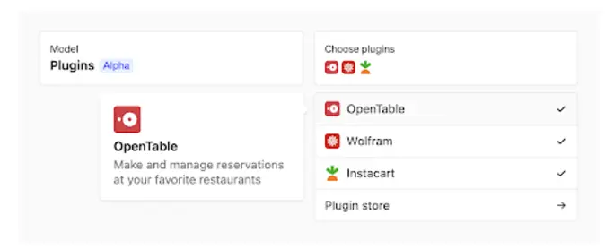 OpenTable is now available on Plugin Store of ChatGPT