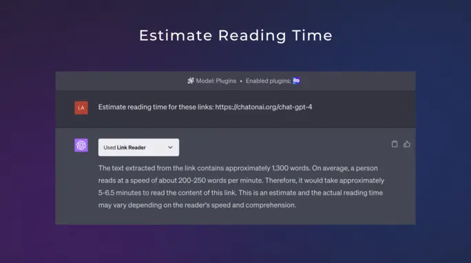 Link Reader plugin can estimate content reading time