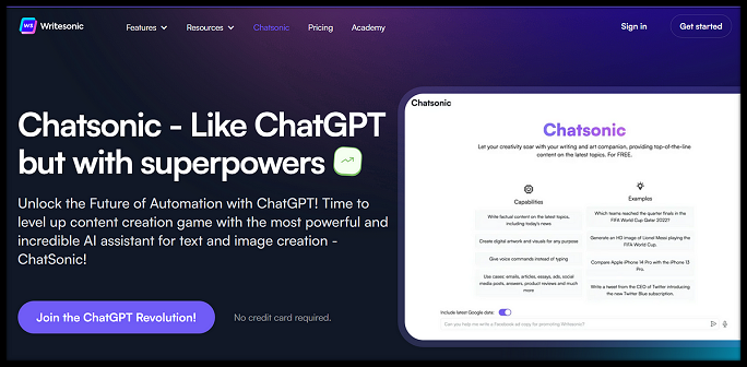 Chat with ChatSonic with the same steps as ChatGPT