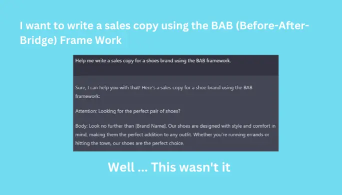write a sale copy using the BAB frame work 1