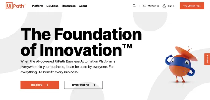 Home Page Of UiPath