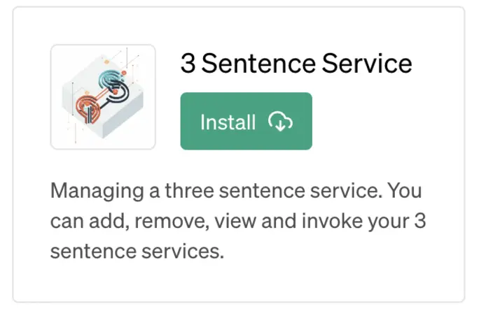 Install 3 Sentence Service Plugin
