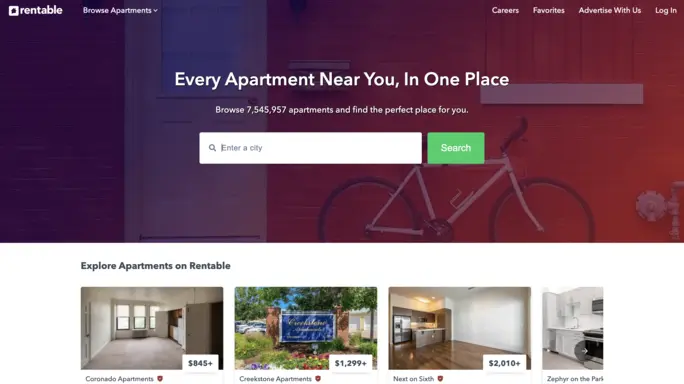 Rentable Apartments Home Page